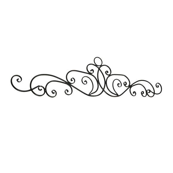 Antique Bronze Metal Elegant Scrolls Wall Pediment Set of 2 - Picture 2 of 9